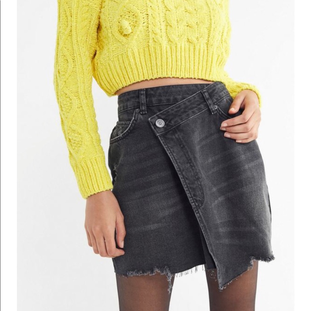Urban outfitters denim wrap mini skirt
